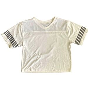 Flirtitude Active White Tee Black Stripes Size XS